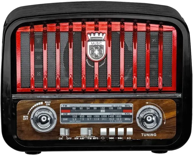 Rádio Vintage Retrô com Design Clássico - Perfeito para Música!
