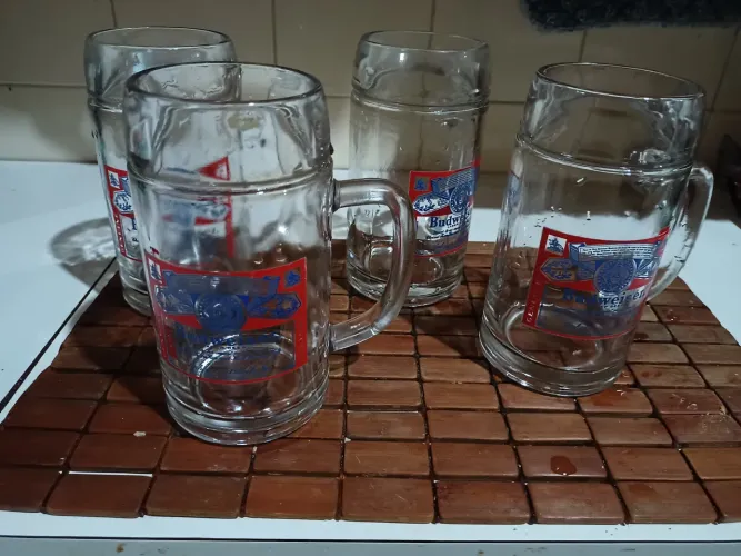 Canecas de chop/cerveja budweiser conjunto de 4