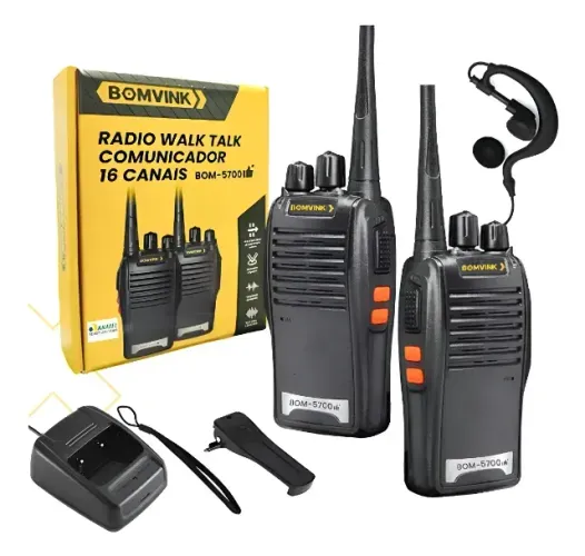 RADIO COMUNICADOR WAlK TALK 16 CANAIS BOMVINK BOM-5700