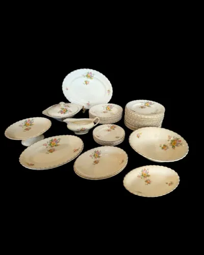 Aparelho de Jantar Inglês Alfred Meakin - Elegância Floral de Staffordshire