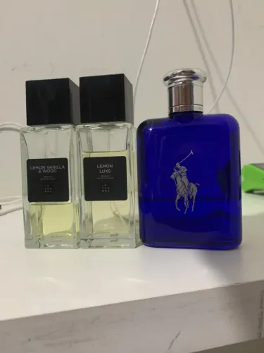 perfumes variados: lemon lux, lemon vanilla & wood, polo blue edt