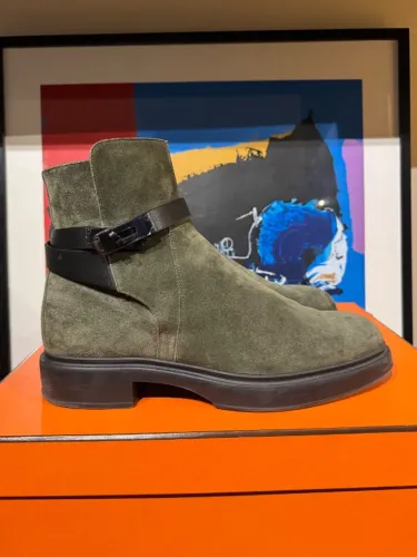 Bota Hemès Jeff fecho Kelly Noir em camurça militar