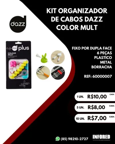 kit organizador de cabos Dazz color mult