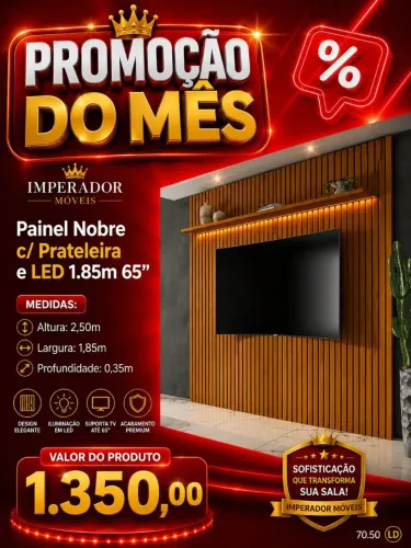 Painel Nobre c/ Prateleira e Led
