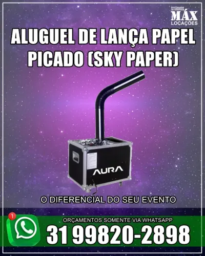 Aluguel de Maquina Sky Paper lança papel picado
