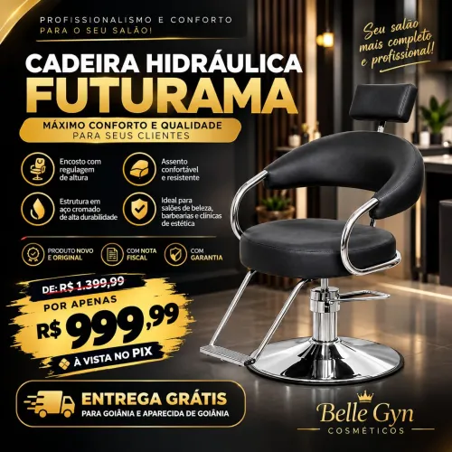 Cadeira Hidráulica Futurama para Salão de Beleza