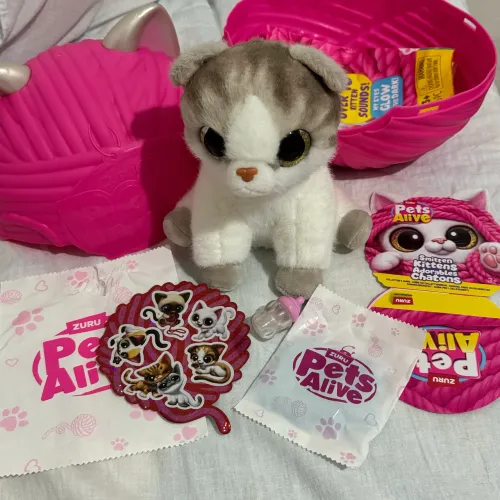 Gato Pelúcia Colecionável Smitten Kittens Pets Alive 20cm Hipoalergênica - completo