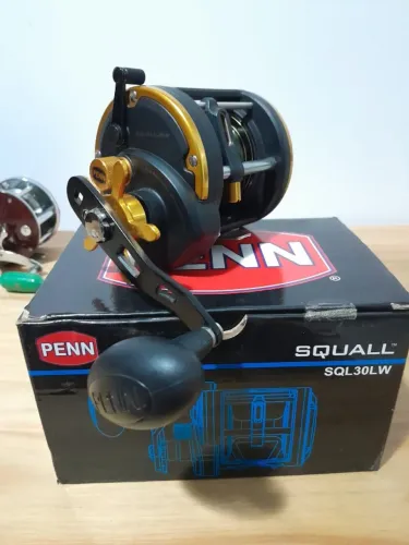 CARRETILHA PENN SQUALL 30LW + VARA PESCA PESADA DE BRINDE