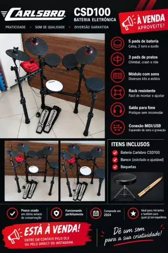 Baterial eletrônica Carlsbro CSD100