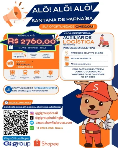 Auxiliar de Logística - Santana de Parnaiba