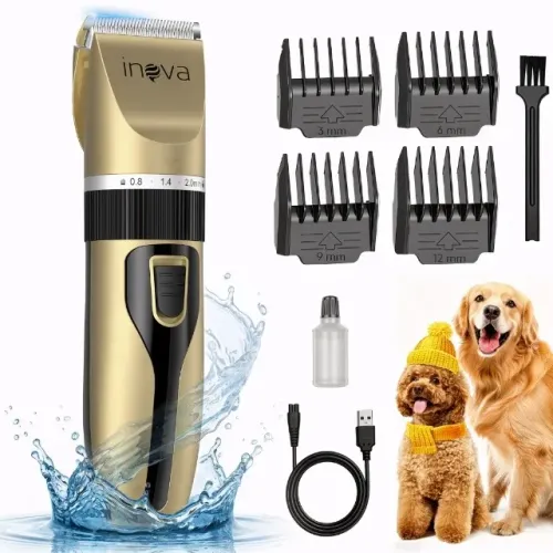 Máquina de Tosar Pet Profissional Sem Fio Recarregável Bivolt Silencioso Lâmina de Cerâmic