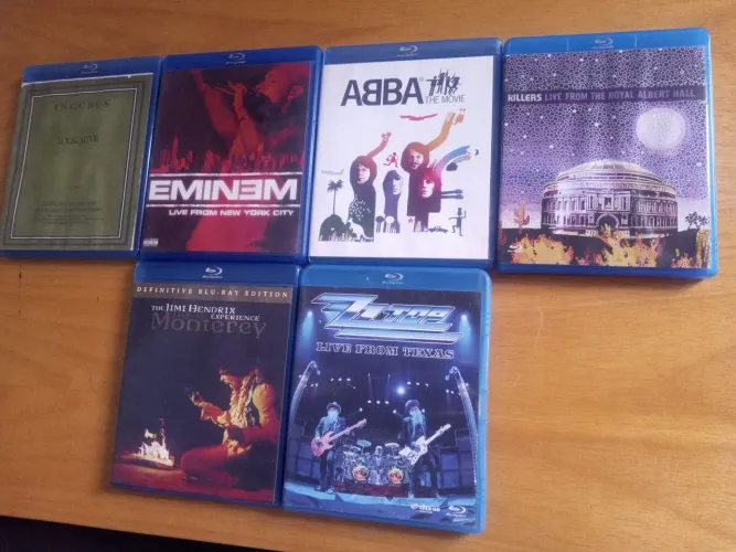 Lote Blu ray música aAbba the killers Eminem Incubus ZZ top Jimi Hendrix 