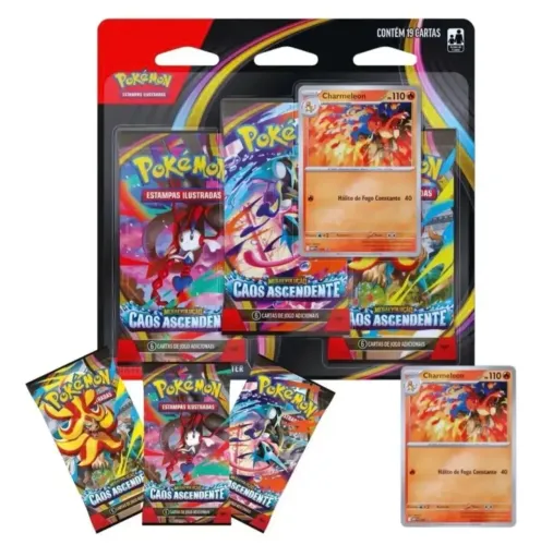 Blister Triplo Caos Ascendente Megaevolução Charmeleon COPAG - Português.