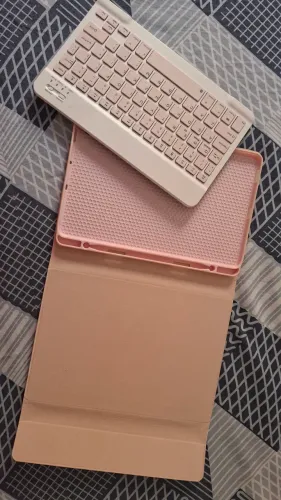 Capa Rosa + Teclado Bluetooth Samsung Galaxy Tab S6 Lite