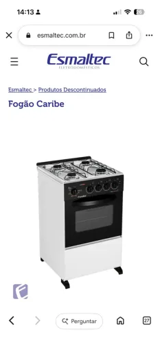 Fogão Esmaltec Caribe com forno