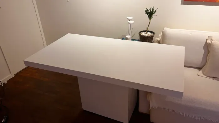 Mesa de jantar retangular em MDF Laca branco 150x80