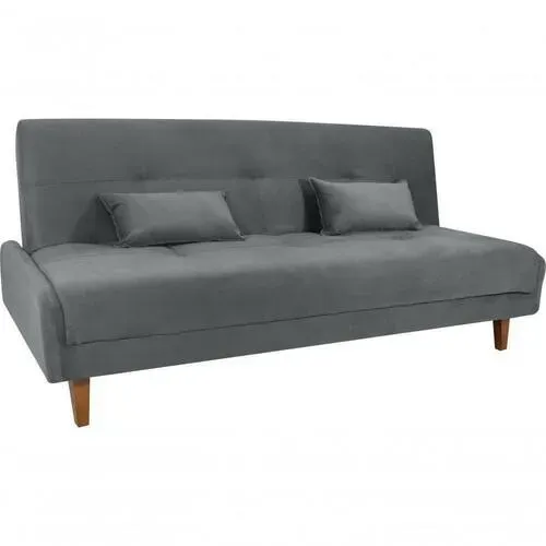 Sofá Cama Blanca 3 Lugares Suede Chumbo