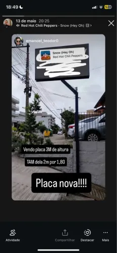 Placa de comércio. 