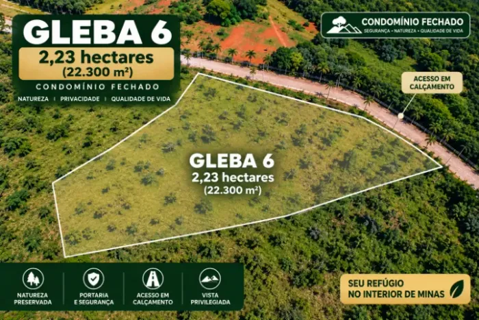 Terreno 2,23ha com Nascente + Vista Panorâmica | Portal do Horizonte - Prudente de Morais