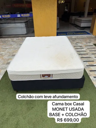Cama box Casal USADA BASE + COLCHÃO - entrego!