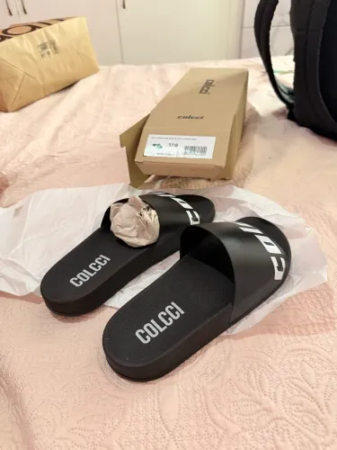 Chinela Colcci Preta Slide Branca