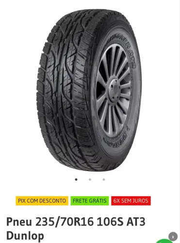 Pneu Dunlop 235/70/R16 *NOVO*