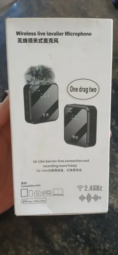 Sistema de microfone lapela sem fio lavalier