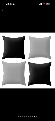 KIT 4 Capa de Almofadas, Fronha Cinza com Preta