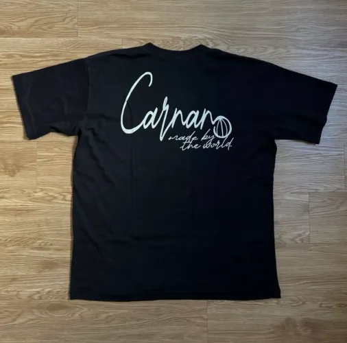 camiseta carnan heavy cursive black