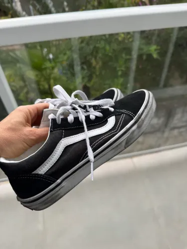 Tênis old skool vans black white número 36 original