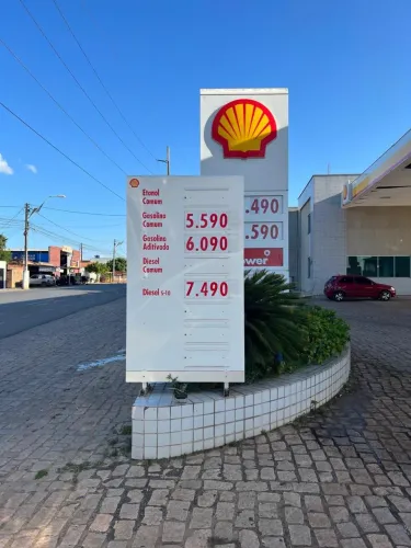 Placa de preços para posto de combustível