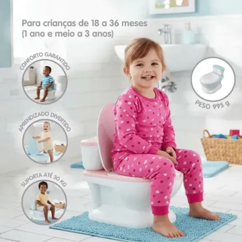 Troninho Privadinha Infantil PenicoBebê Desfralde Vaso Sanitário Menina Toki Baby