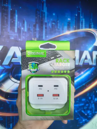 Carregador Turbo 5.1A com 4 Portas (2 USB + 2 USB-C PD)