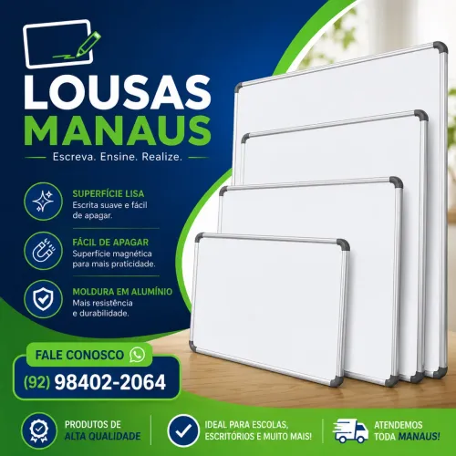 Quadros brancos, temos em diversos tamanhos