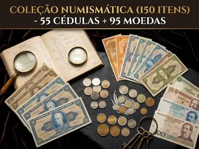 Coleção Numismática (150 Itens) notas e moedas