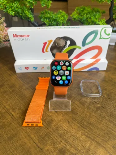 Smartwatch-S11-Série-11-Tela-AMOLED-2.02-HD-GPS Laranja 46mm