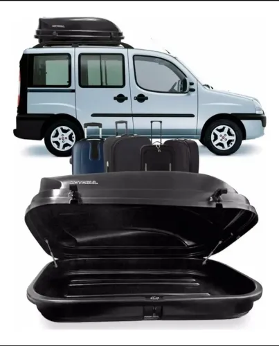 Maleiro Bagageiro de Teto Motobul 600 Litros Grande com chave Preto