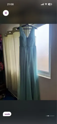Vestido de festa verde claro