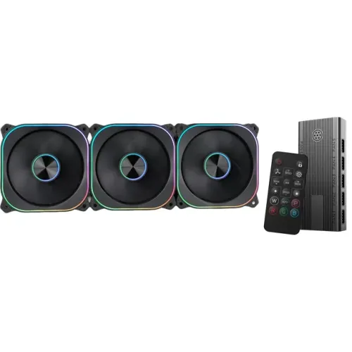 Kit 3 Cooler Fan 120mm Aerion Black Veil com Controladora e Controle - WZetta