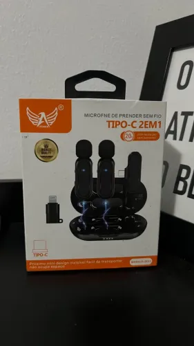 Kit Microfone de Lapela Sem Fio