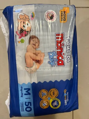 Fralda Turma da mônica Baby M - 50 unidades LACRADO.