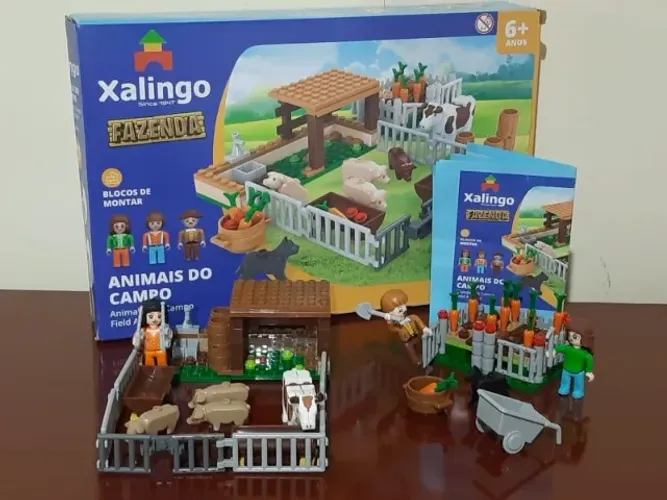 Blocos para Montar Fazenda Animais do Campo 177 Peças - Xalingo