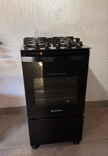 Fogão 4 Bocas Brastemp BFO4VAE Automático Bivolt + Mangueira para gás canalizado