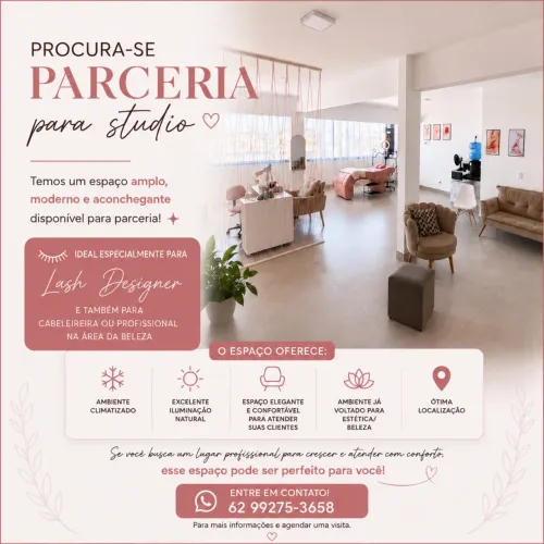 Sublocação de estúdio de beleza 