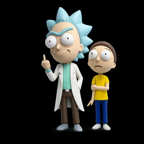 Rick & Morty cabeça grande, conjunto Rick+Morty 32cm e 26cm respectivamente 