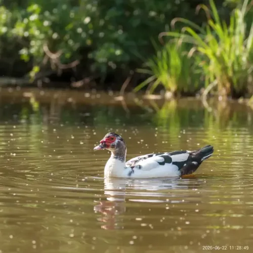 Pato Muscovy Preto E Branco
