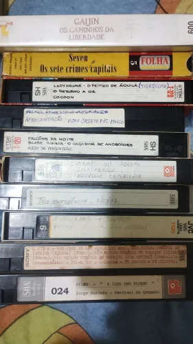 10 fitas Vhs com gravações de tv e filmes