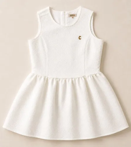 Vestido de Festa Infantil Off White Carinhoso Tam 14