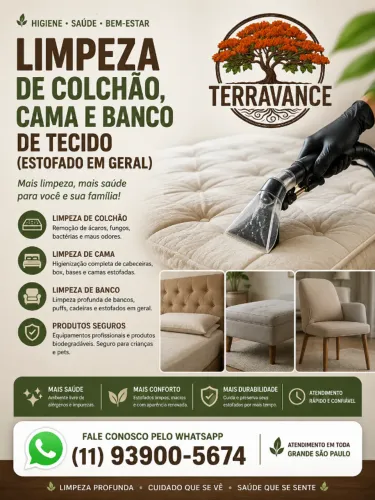 Limpesa de Estofado (Sofá, Colchão, Poltrona e Banco Veicular).