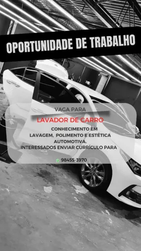 CONTRATA-SE LAVADOR (SALÁRIO + COMISSÃO)